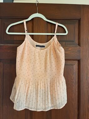 Abercrombie & Fitch Peach Micro-Print Pleated Camisole